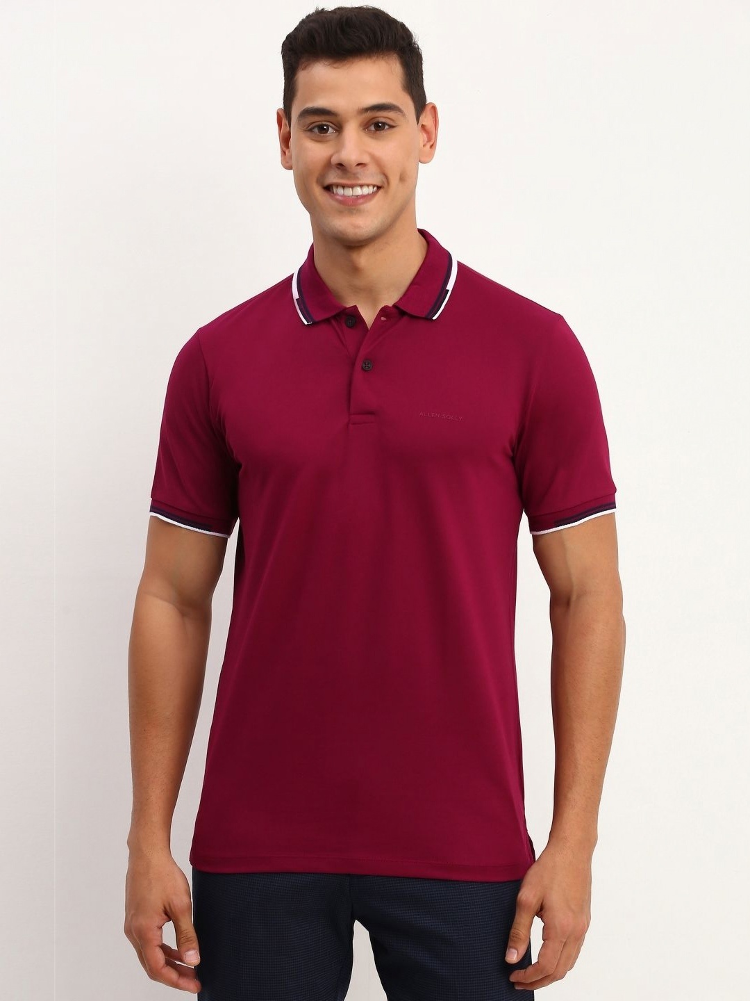 

Allen Solly Men Polo Collar T-shirt, Maroon