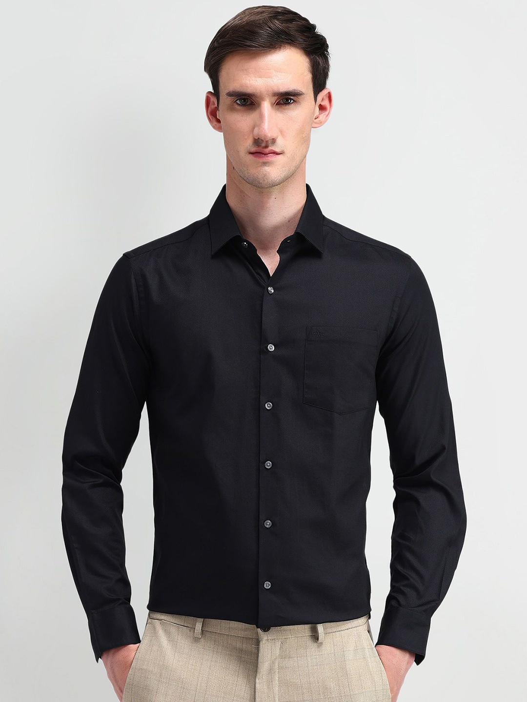 

Arrow Men Modern Slim Fit Opaque Formal Shirt, Black