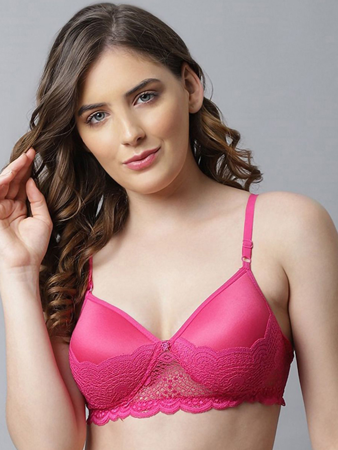 

Aamarsh Lace Lightly-Padded Lingerie Set, Pink