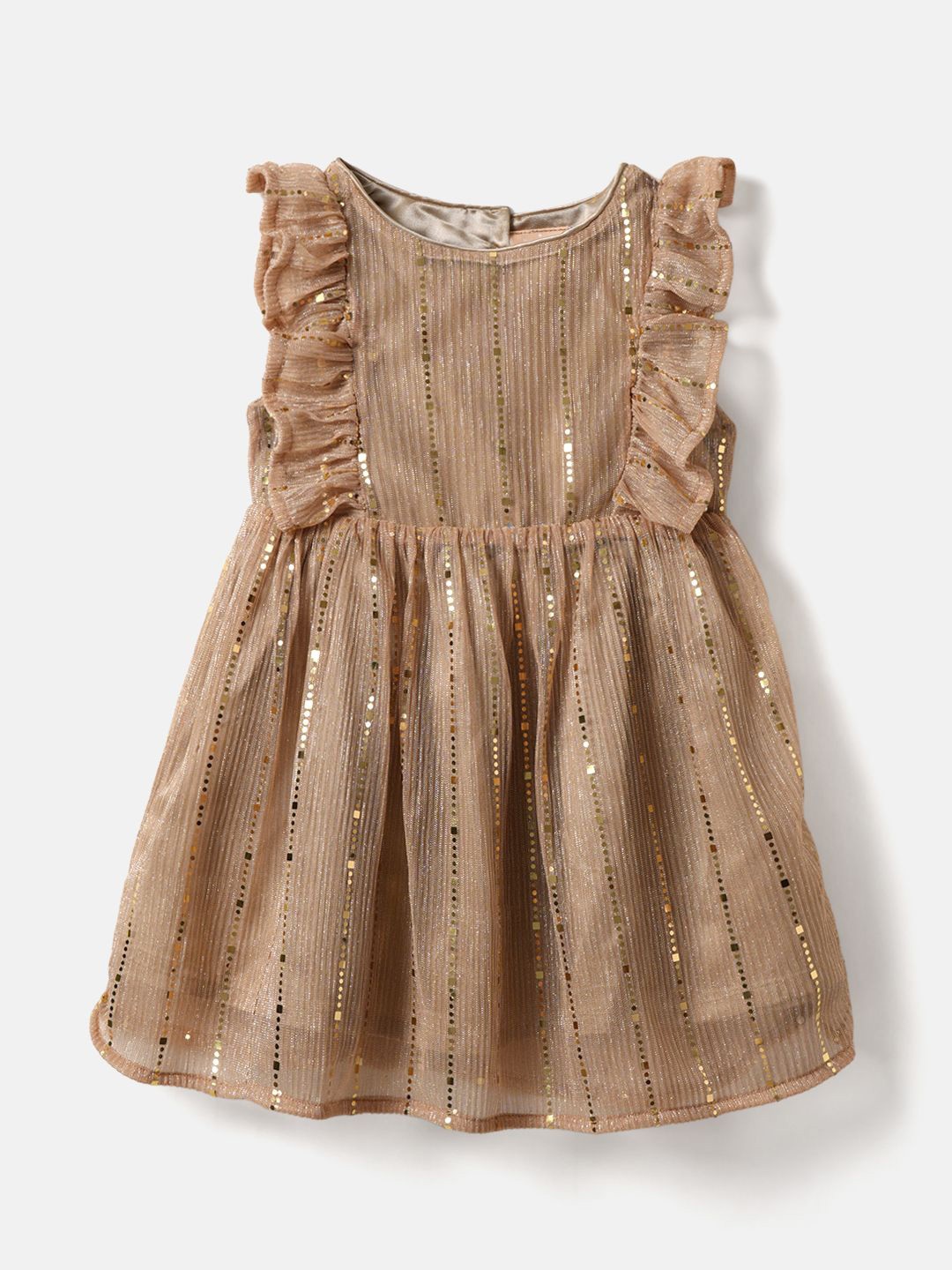 

Nauti Nati Girls Multicolour Dress With Sequins, Brown