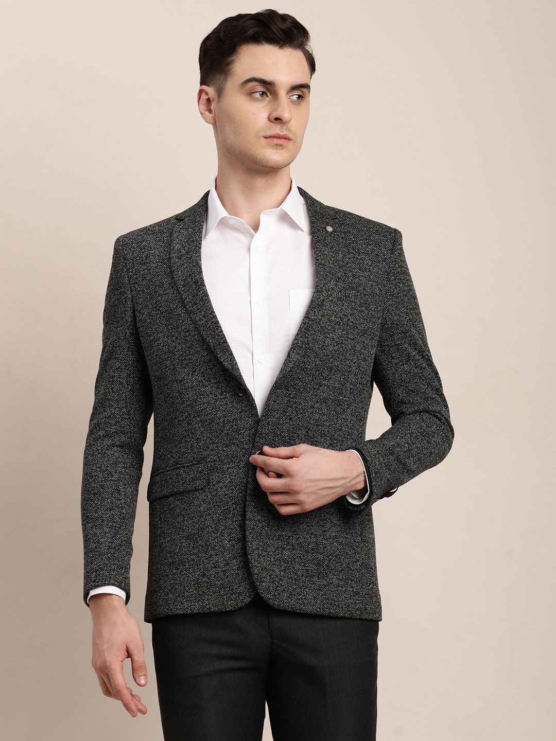 

Turtle Single-Breasted Casual Blazer, Grey