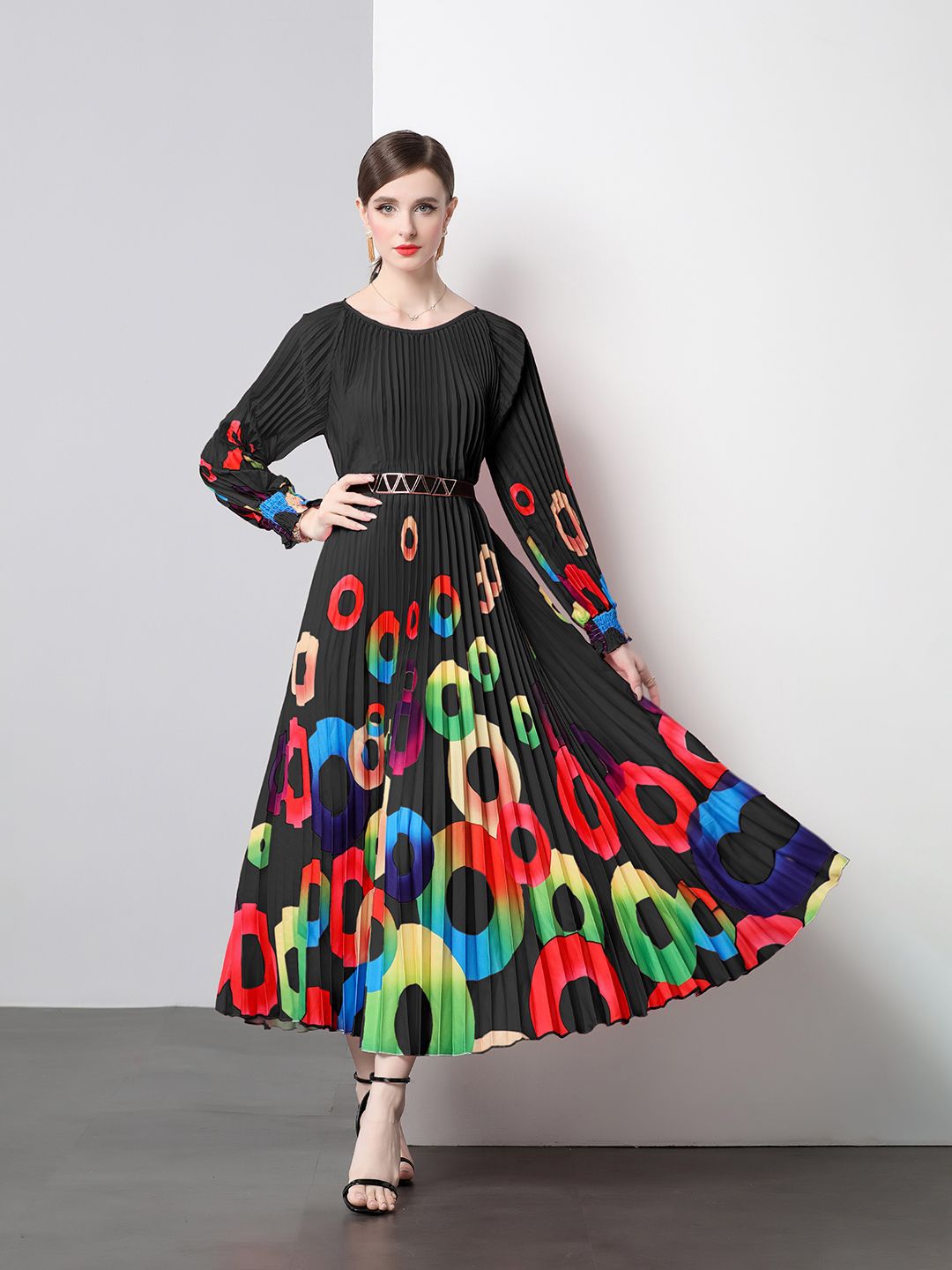 

JC Collection Women Printed Maxi Dress, Black