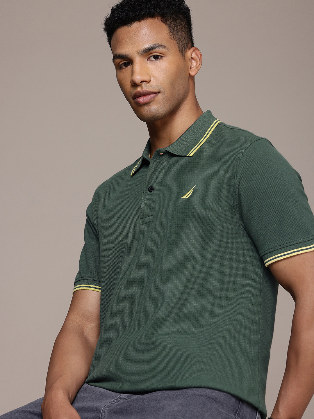 

Nautica Polo Collar Pure Cotton T-shirt, Green
