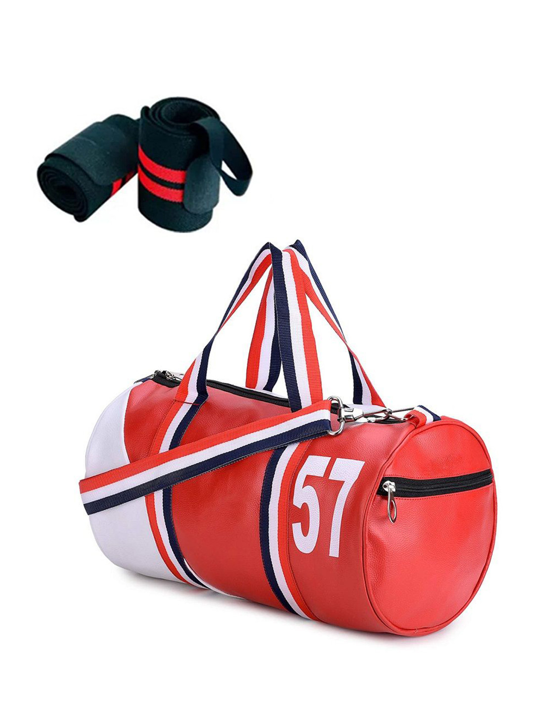 

GROUPERS Printed Small Foldable Gym Duffel Bag with Wrist Band, Red