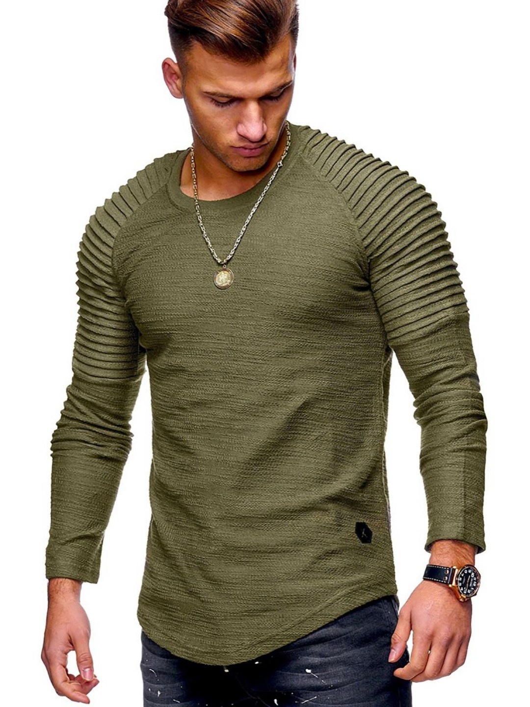 

StyleCast x Revolte Men Regular Fit Round Neck T-Shirt, Green