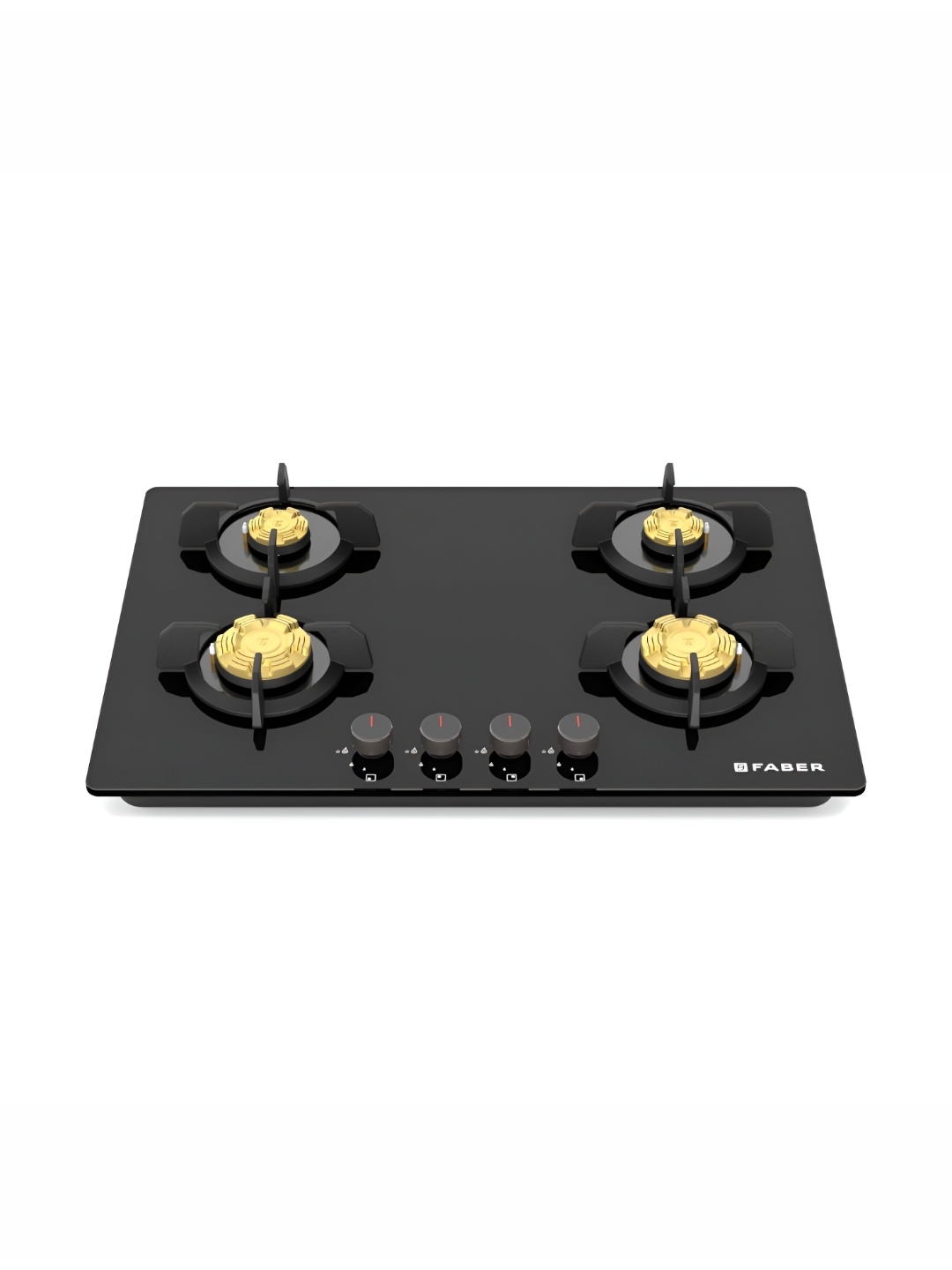 

FABER Black Glass 4 Burner Metal Glass Top Gas Stove