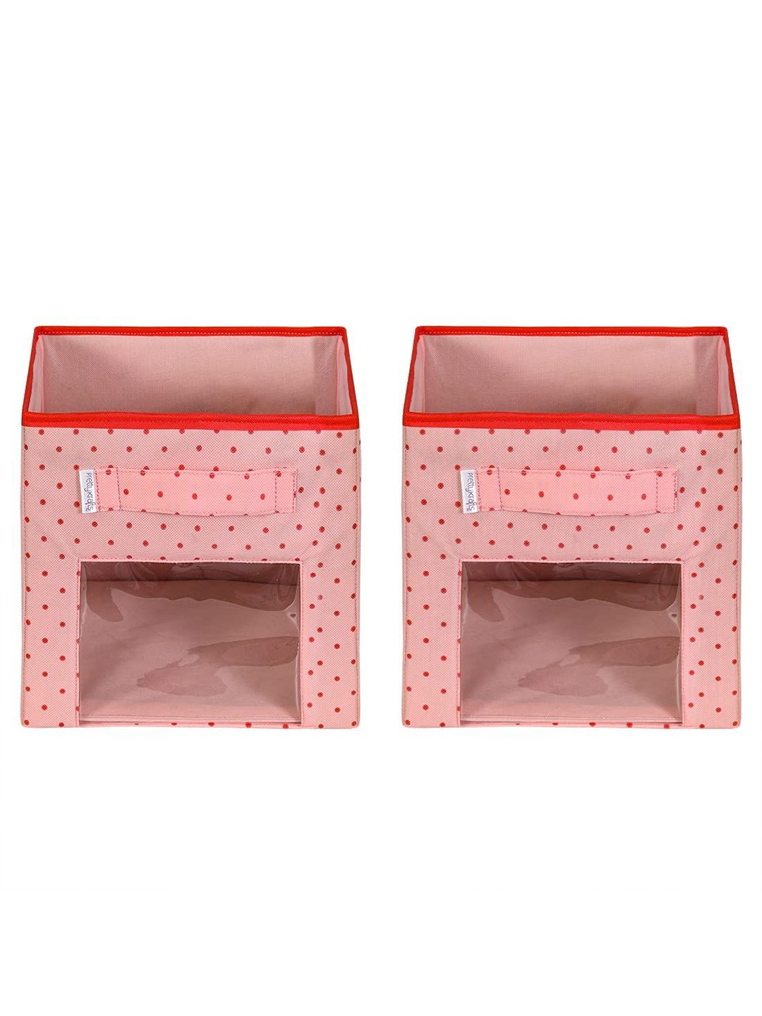 

prettykrafts Pink & Red 2 Pieces Printed Reusable Multi-Utility Organisers