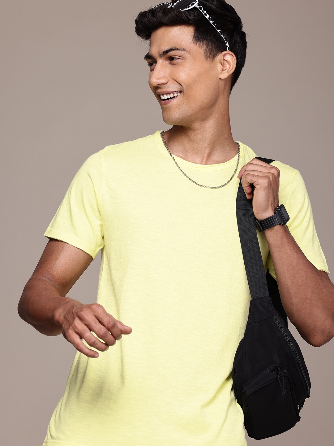 

WROGN Slim Fit T-shirt, Yellow