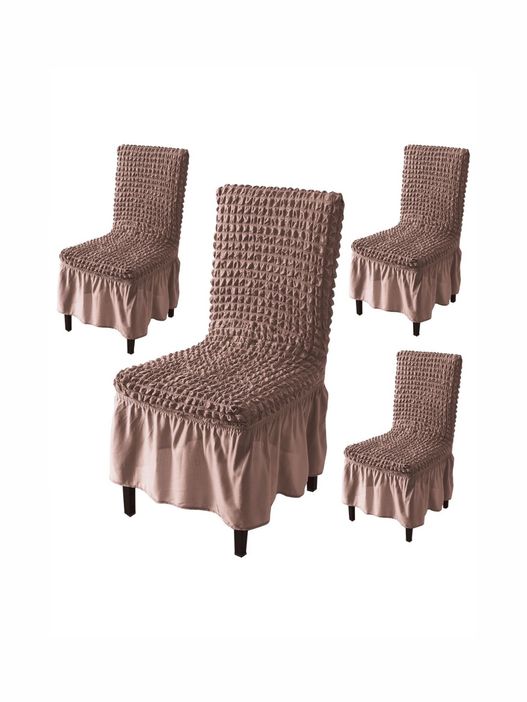 

HOKIPO Mauve 4 Pieces Textured Stretchable Chair Covers