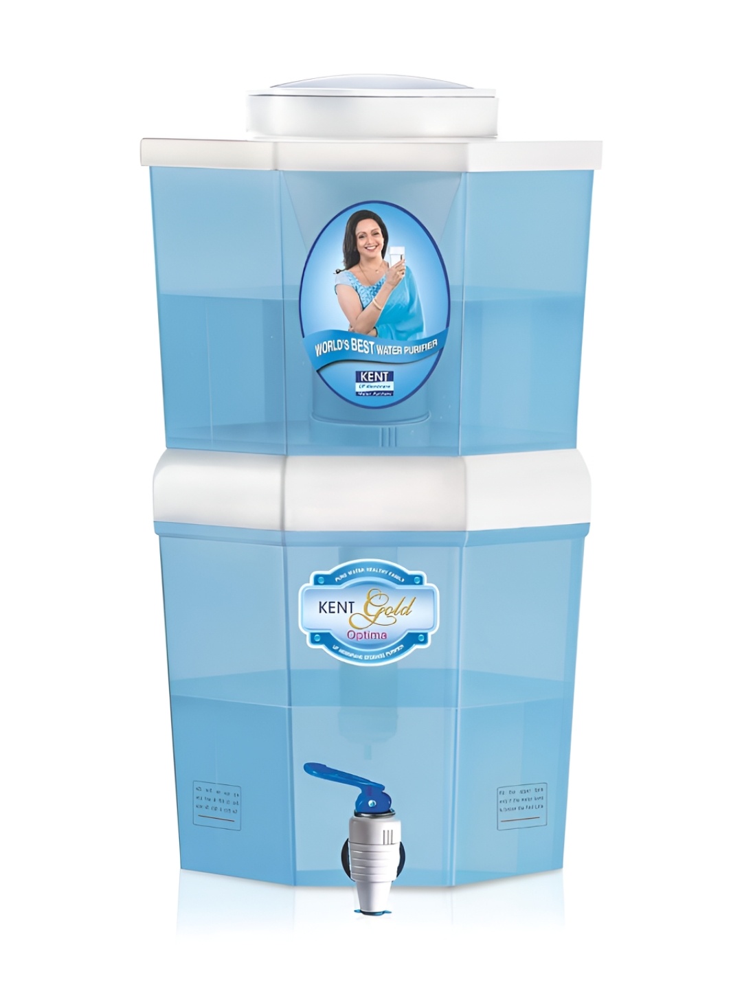 

Kent 11016 Gold Optima White & Blue Gravity Water Purifier-10 L