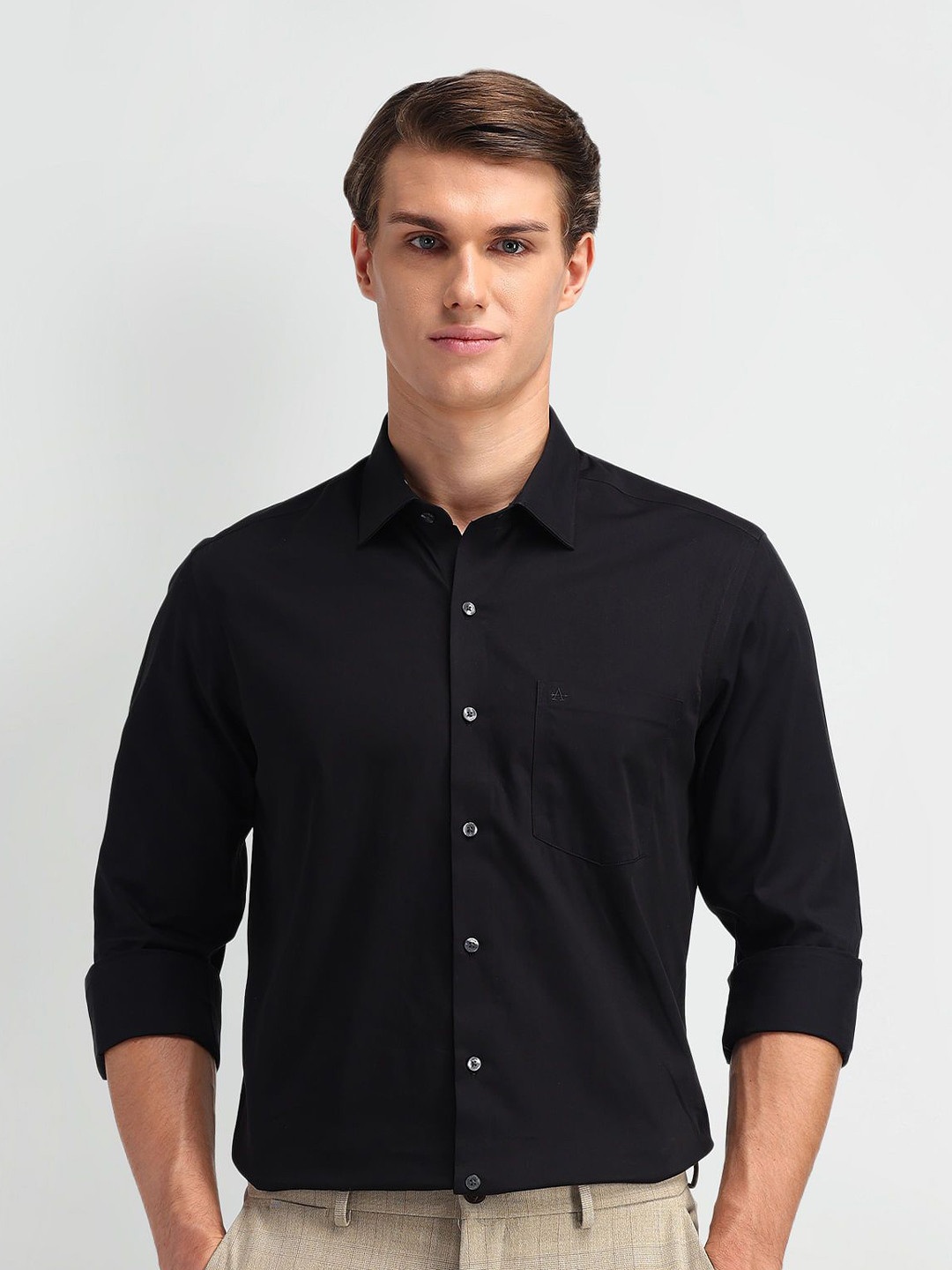 

Arrow Men Modern Slim Fit Opaque Formal Shirt, Black