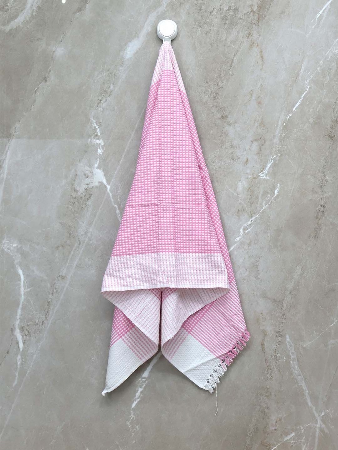 

BOMBAY DYEING Pink & White Striped Cotton 200 GSM Bath Towel