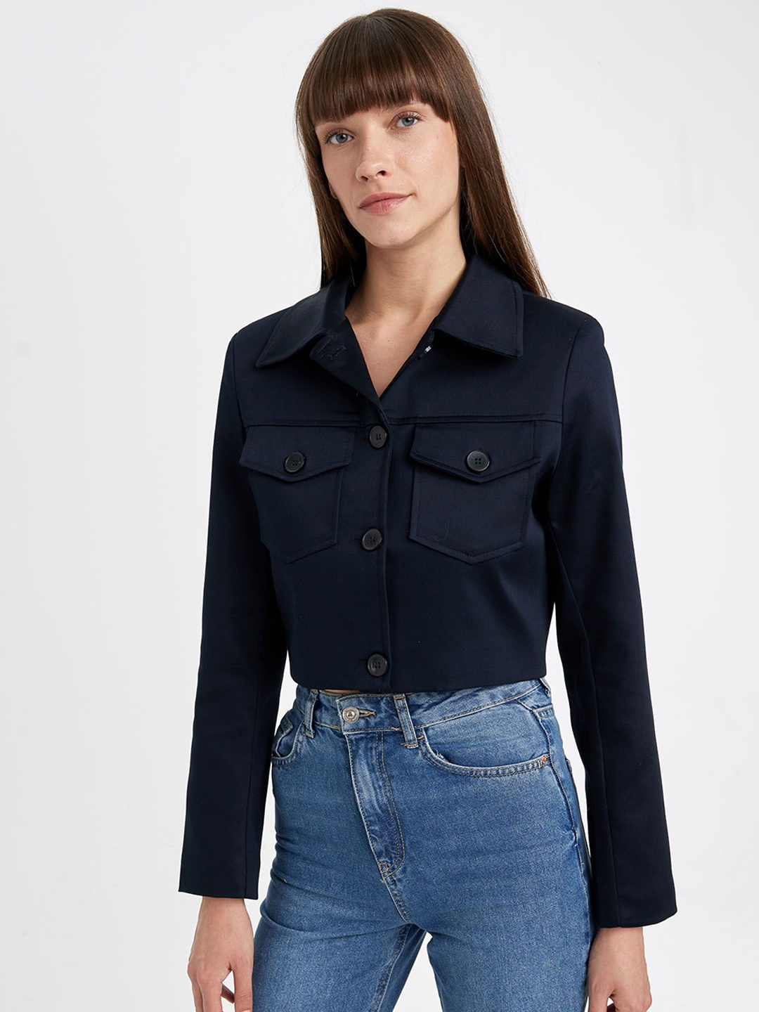 

DeFacto Long Sleeves Casual Shirt, Navy blue