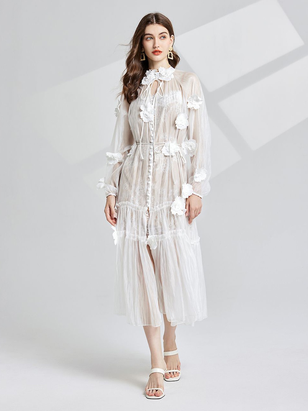 

JC Collection Women Shirt Midi Dress, White