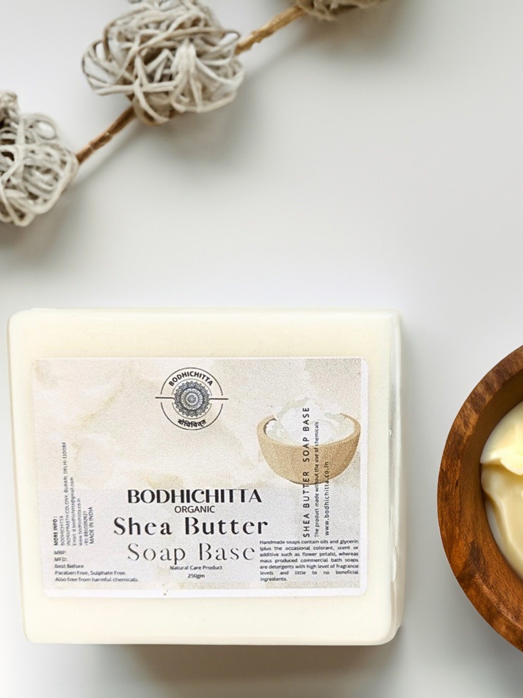 

Bodhichitta Organic Shea Butter Soap Base- 250gm, White