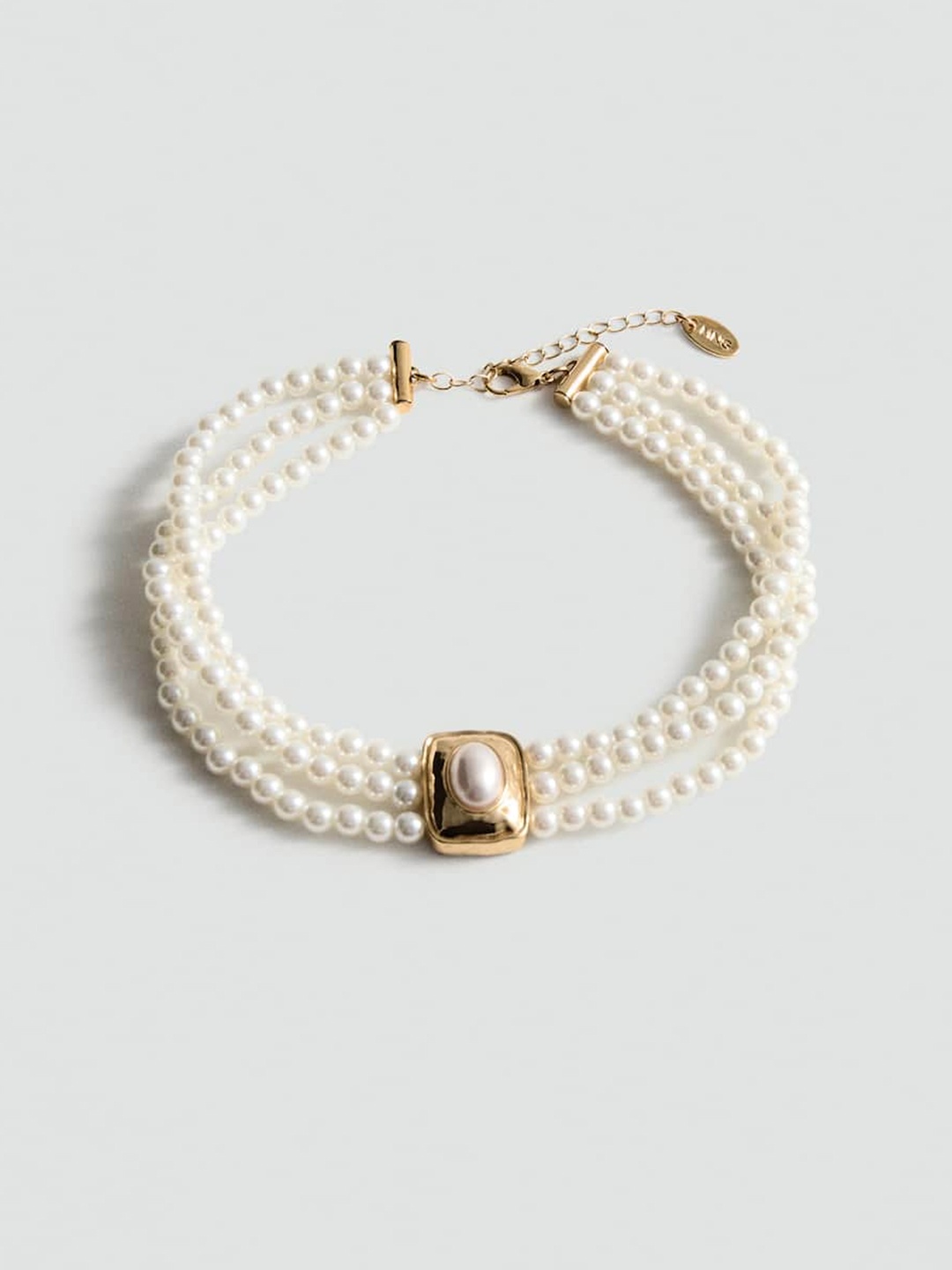 

MANGO Leonor Pearl Choker Necklace, White