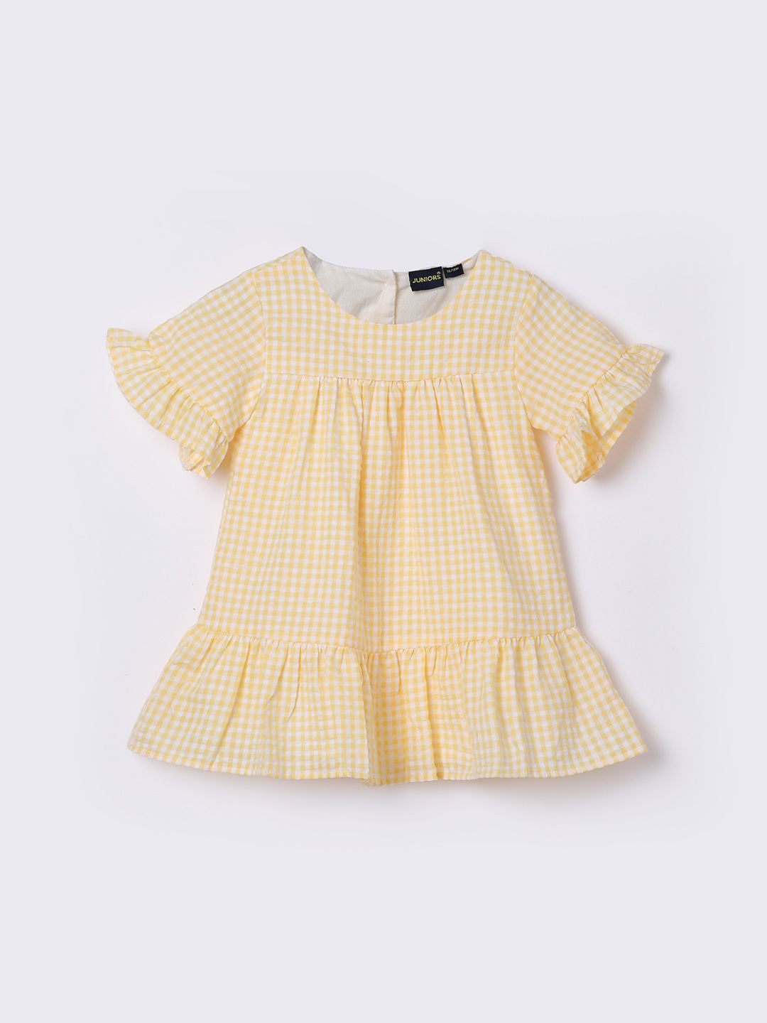 

Juniors by Lifestyle Checked A-Line Dress, Mustard