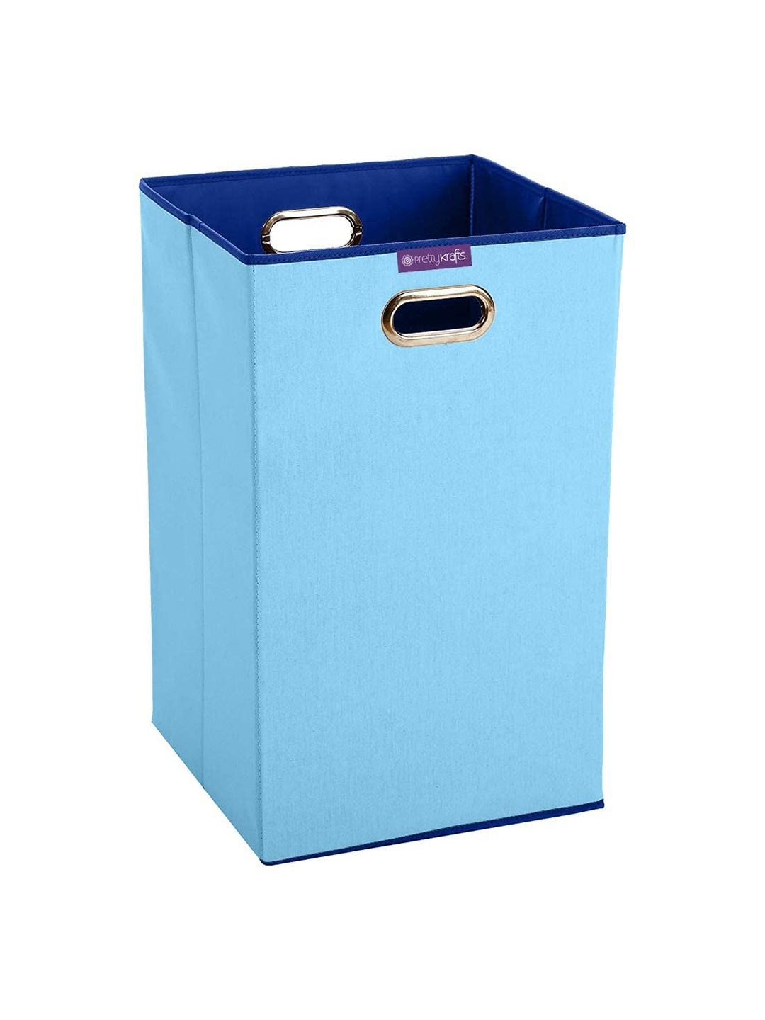 

prettykrafts Blue Foldable Laundry Bag With Lid- 70L