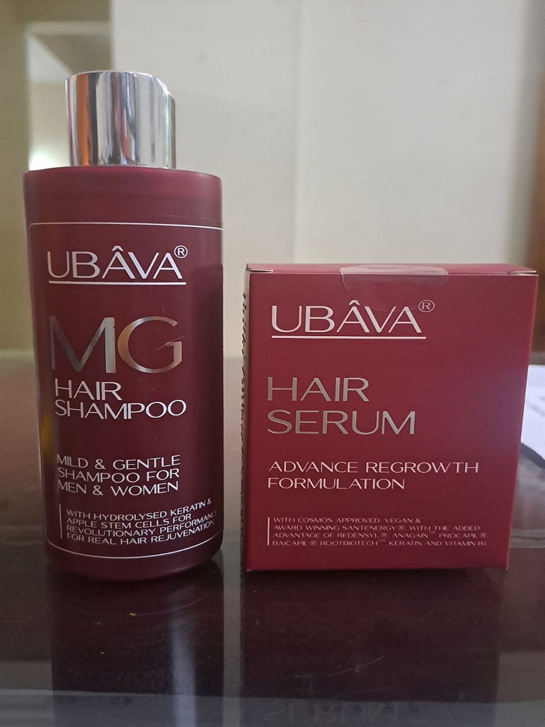 

UBAVA MG Shampoo 250 ml & Hair Serum 30 ml, Transparent