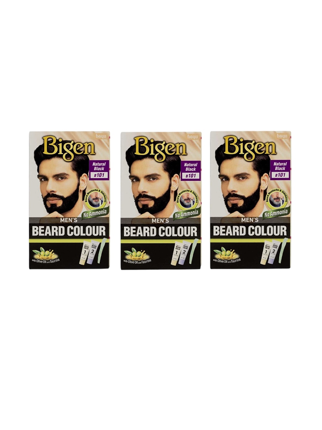 

Bigen Set OF 3 Beard Colour- Natural Black B 101- 40g Each