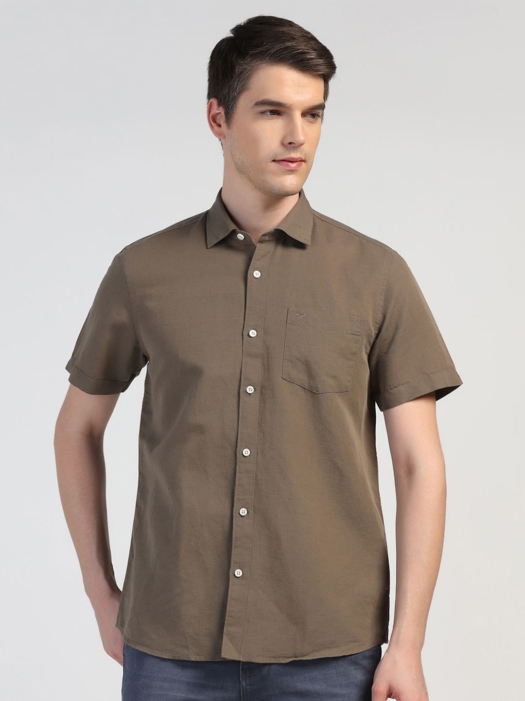 

Blackberrys Men Slim Fit Opaque Casual Shirt, Olive