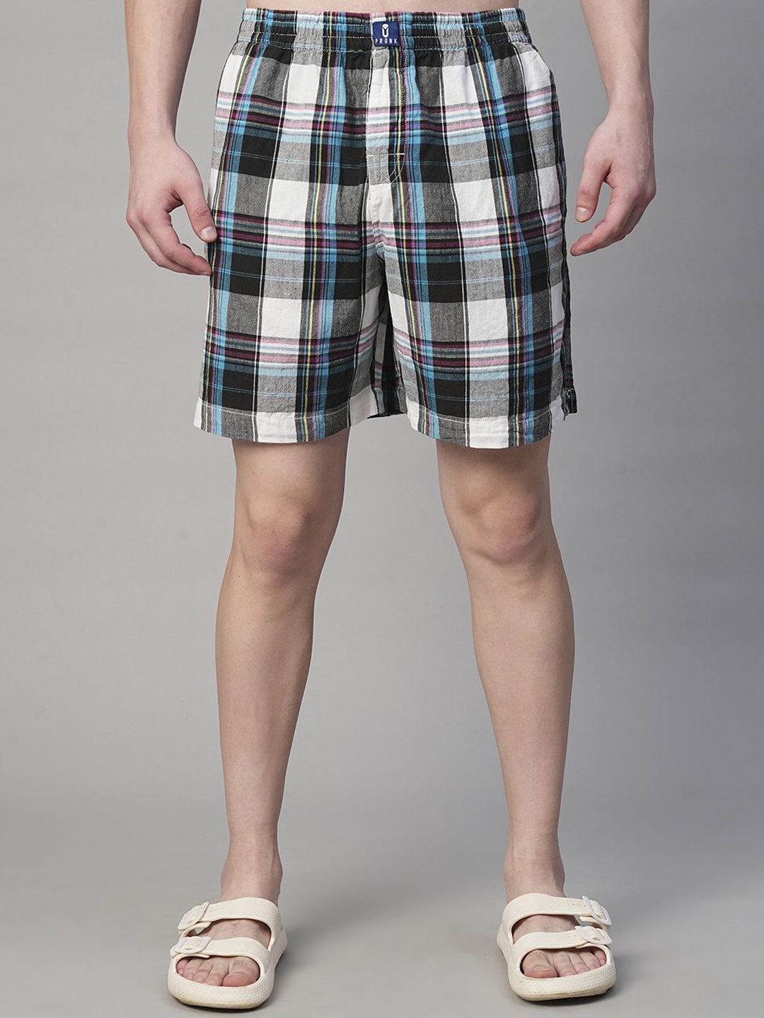 

PRONK Checked Pure Cotton Boxer TM-BXR-009-BLK-S, Black
