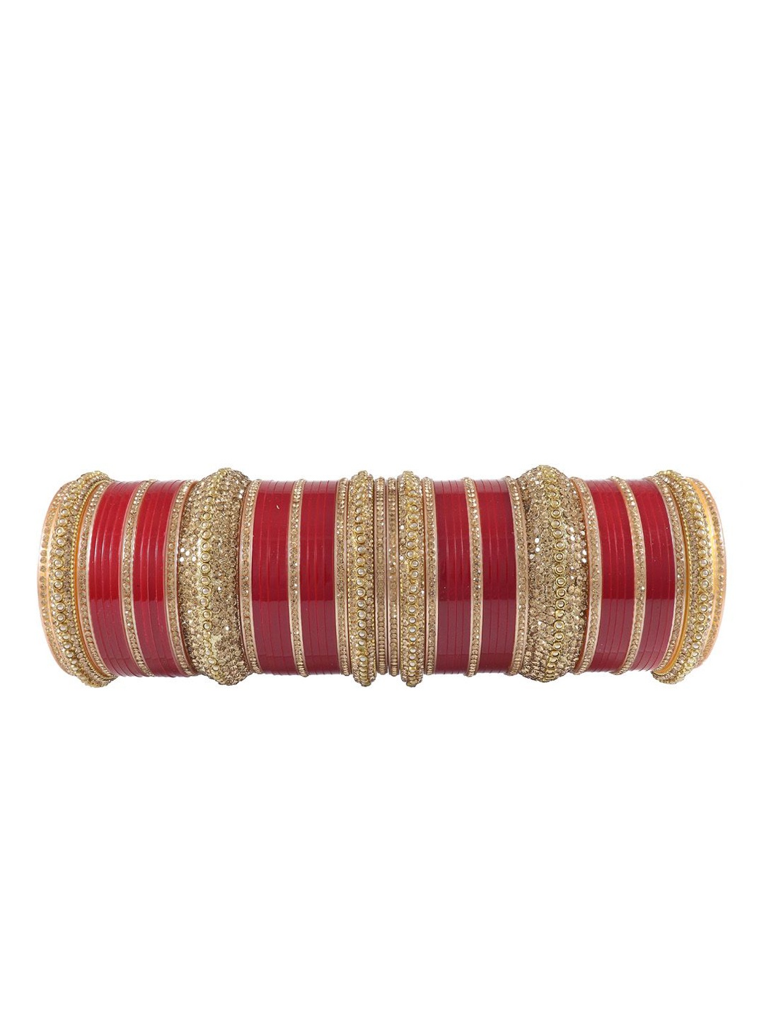 

ZULKA Set Of 62 Stones-Studded Bangles, Gold