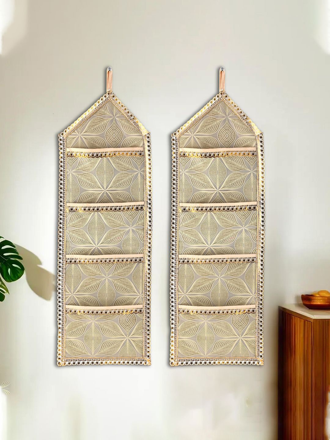 

Kuber Industries Gold-Toned 2 Pieces Multi-Utility Organisers