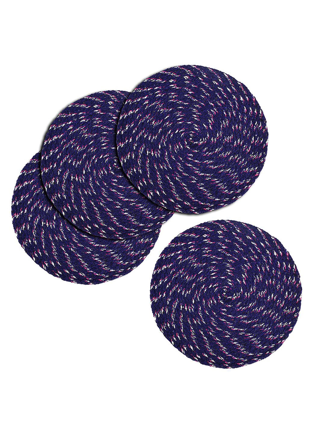 

Kuber Industries Blue 4 Pieces AntiSlip Textured Doormat