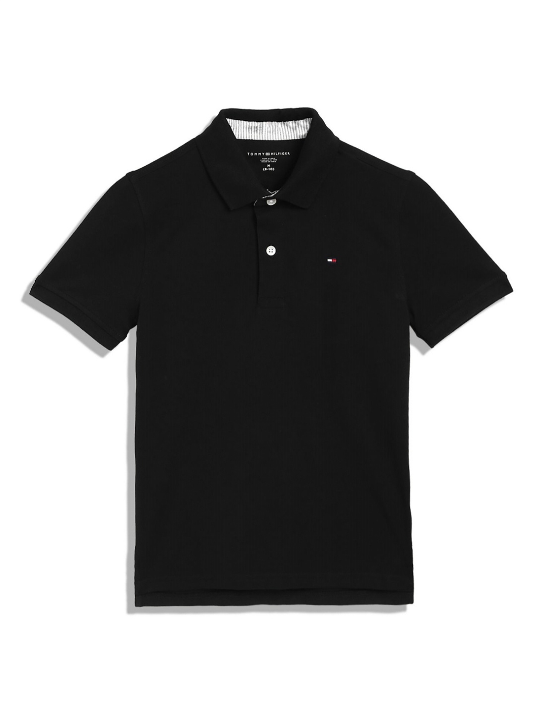 

Tommy Hilfiger Boys Solid Polo Collar Cotton T-shirt, Black