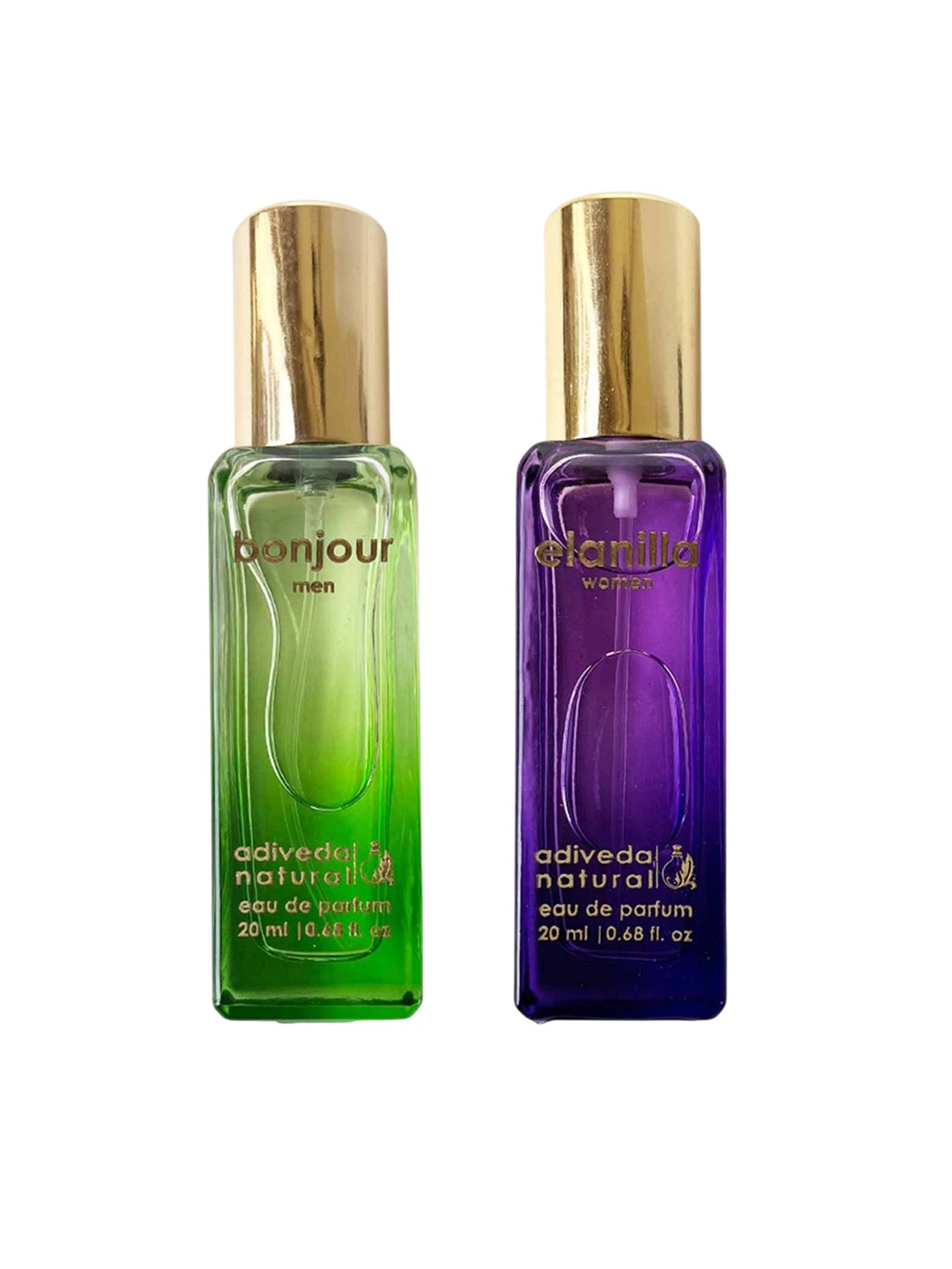 

Adiveda Natural Set Of 2 Bonjour & Elanilla EDP 20 ml Each, Green