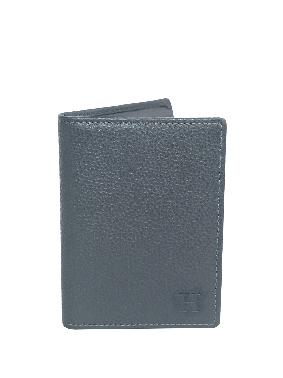 

HIROSHI Men Leather Two Fold Wallet, Grey