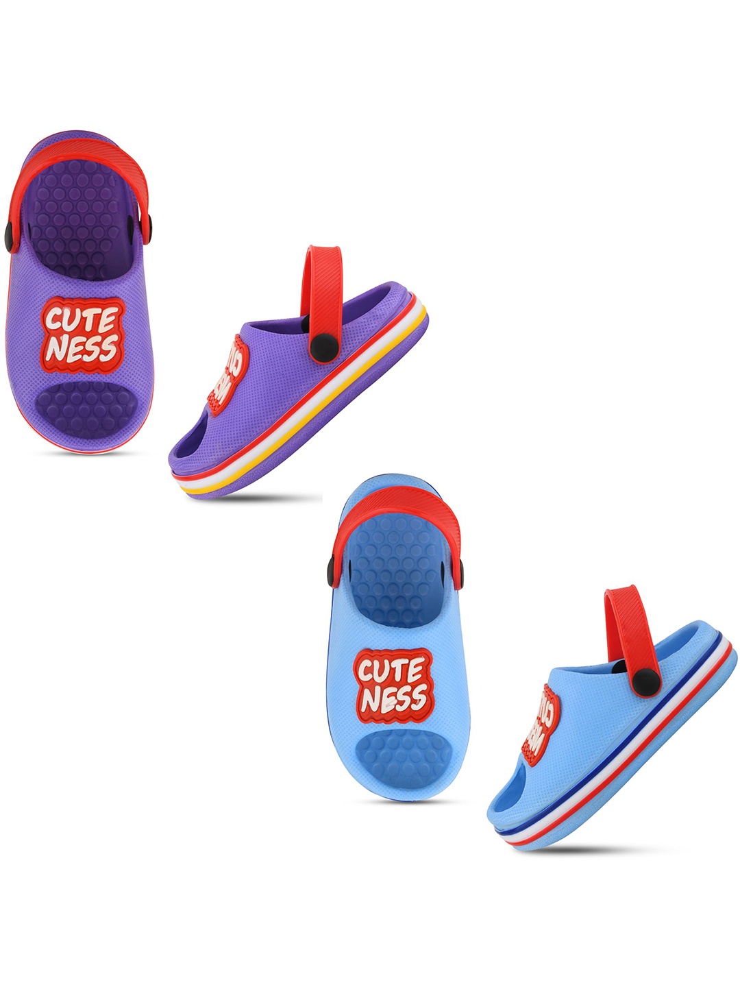 

Smartots Kids Pack Of 2 Typographic Croslite Clogs, Purple