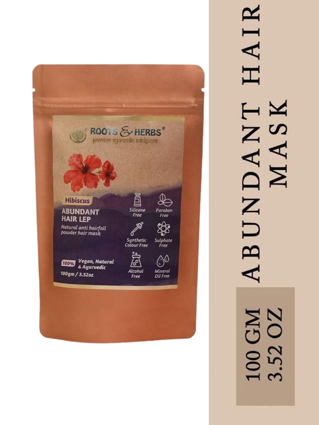 

ROOTS & HERBS Hibiscus Abundant Hair Lep-100g, Brown