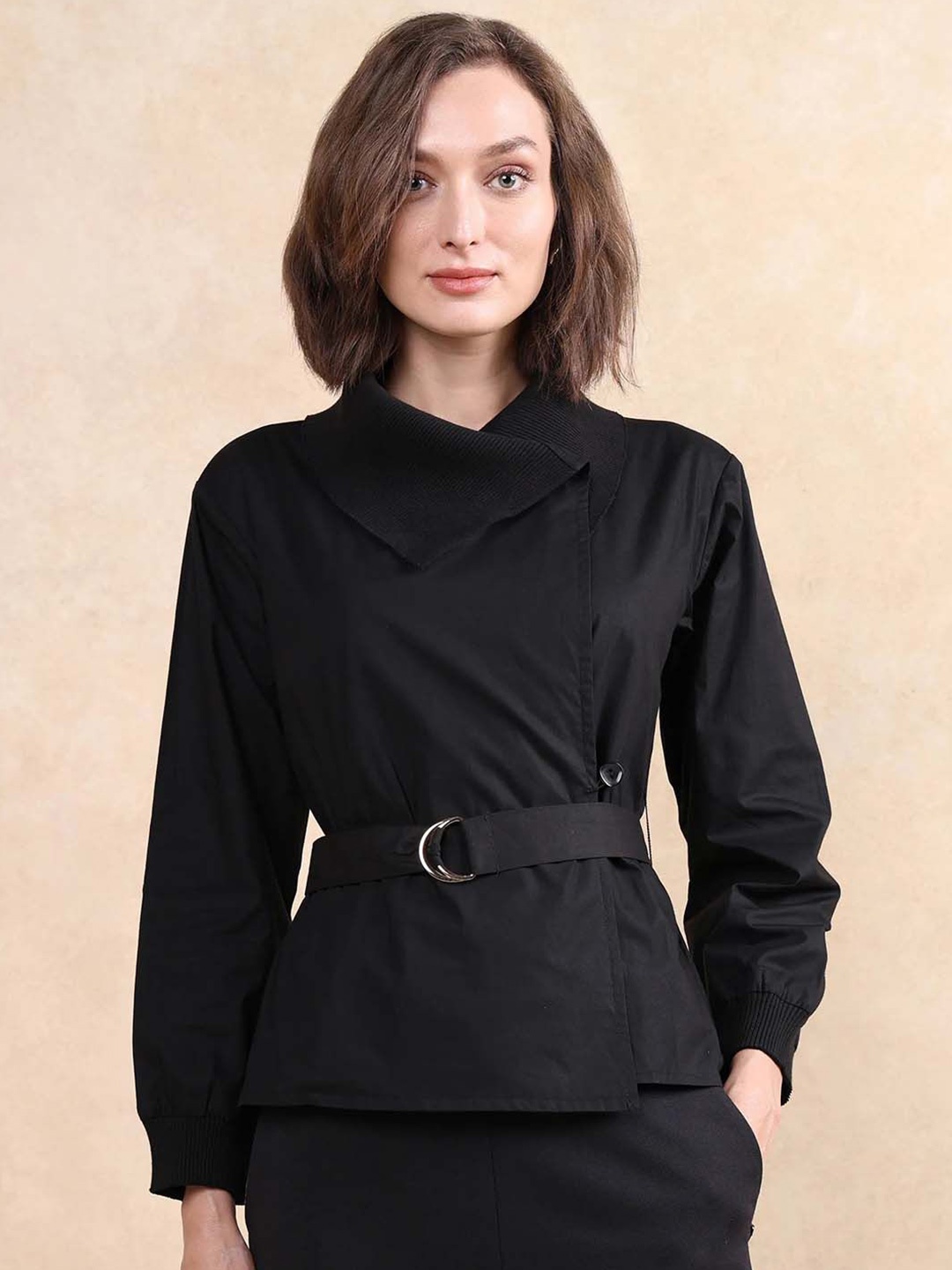 

RAREISM Women Floral Tailored Jacket, Black