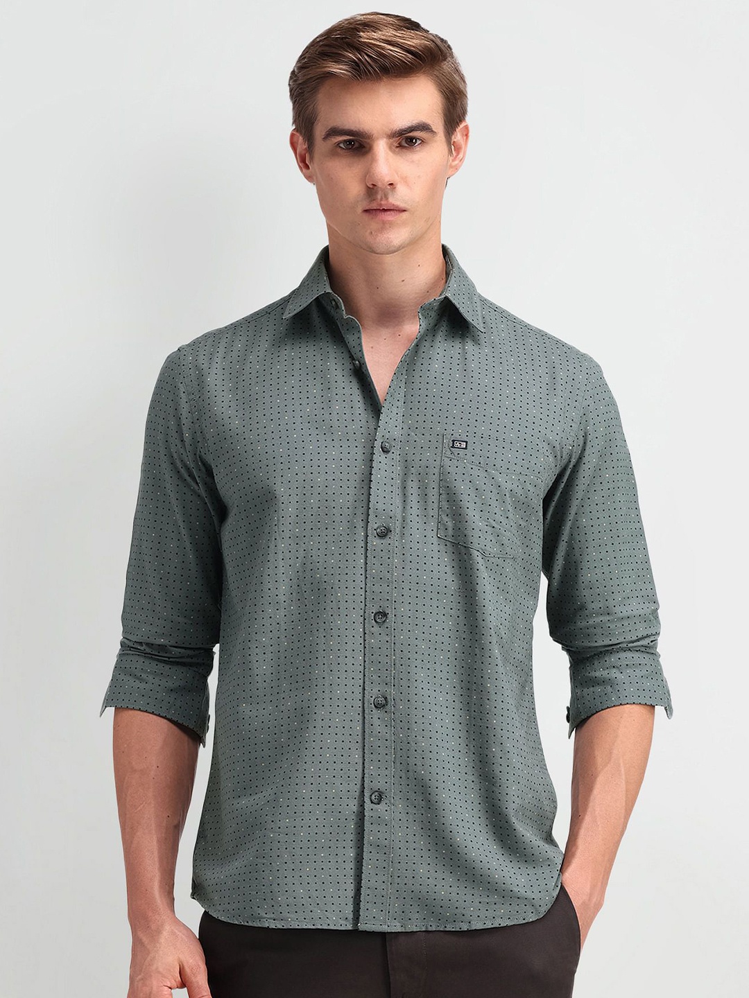 

Arrow Sport Men Modern Slim Fit Opaque Printed Casual Shirt, Green