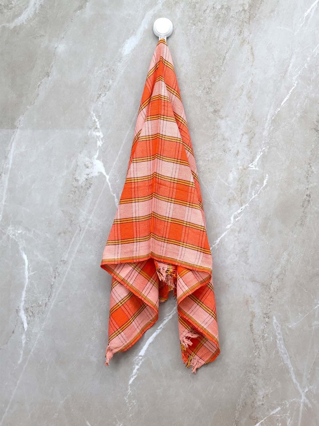 

BOMBAY DYEING Orange & Yellow Striped Pure Cotton 200 GSM Bath Towel