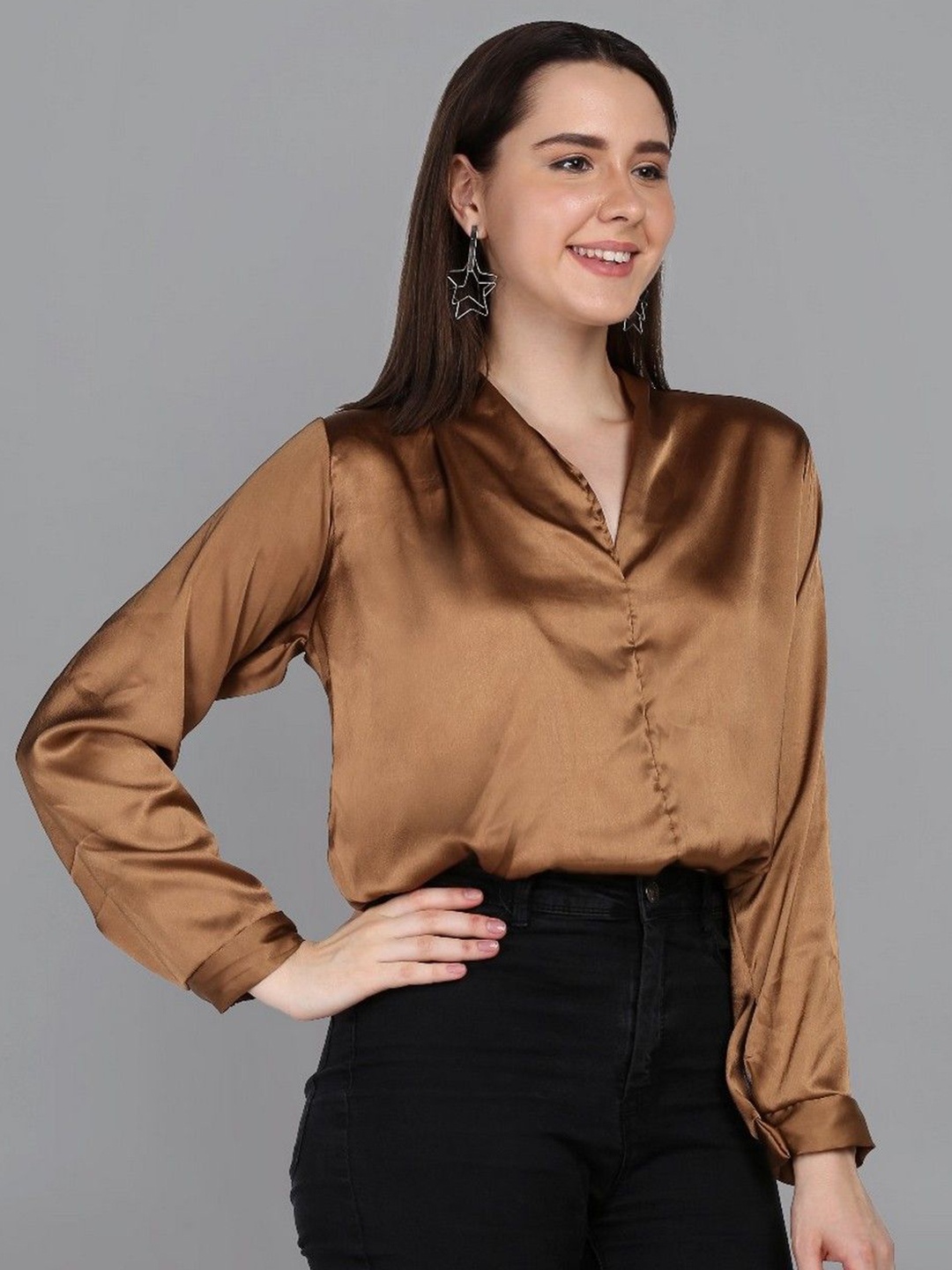 

RIVI Satin Top, Brown