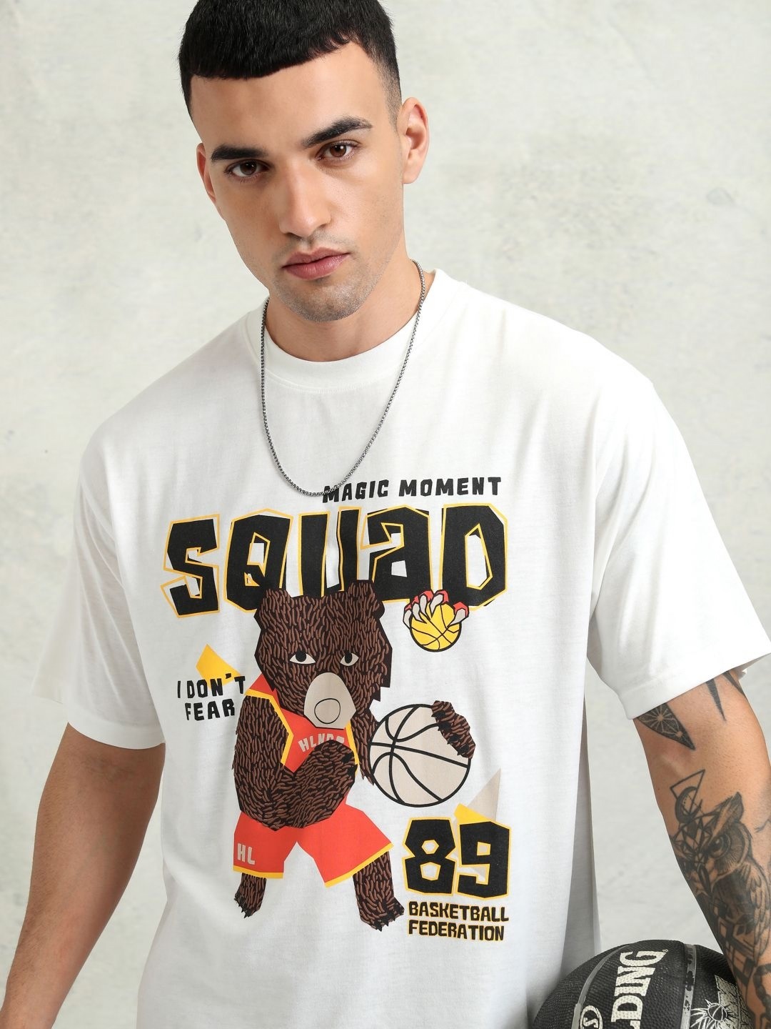 

HIGHLANDER Men Graphic Printed T-shirt, Off white