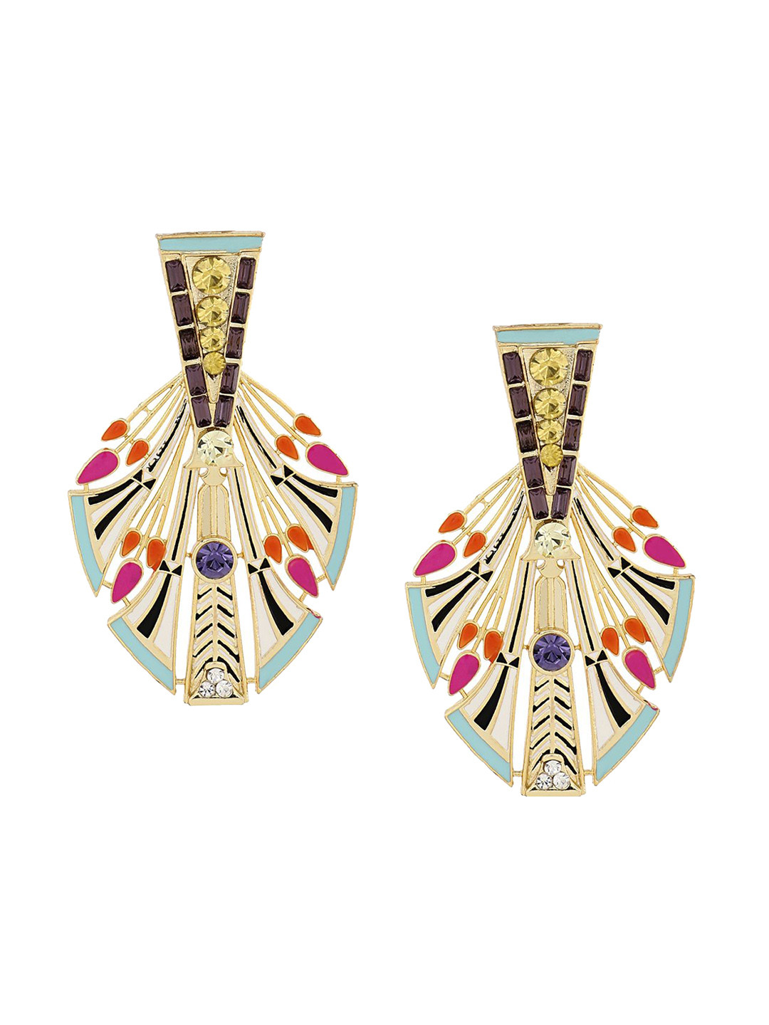 

VALLIYAN BY NITYA Contemporary Drop Earrings, Gold
