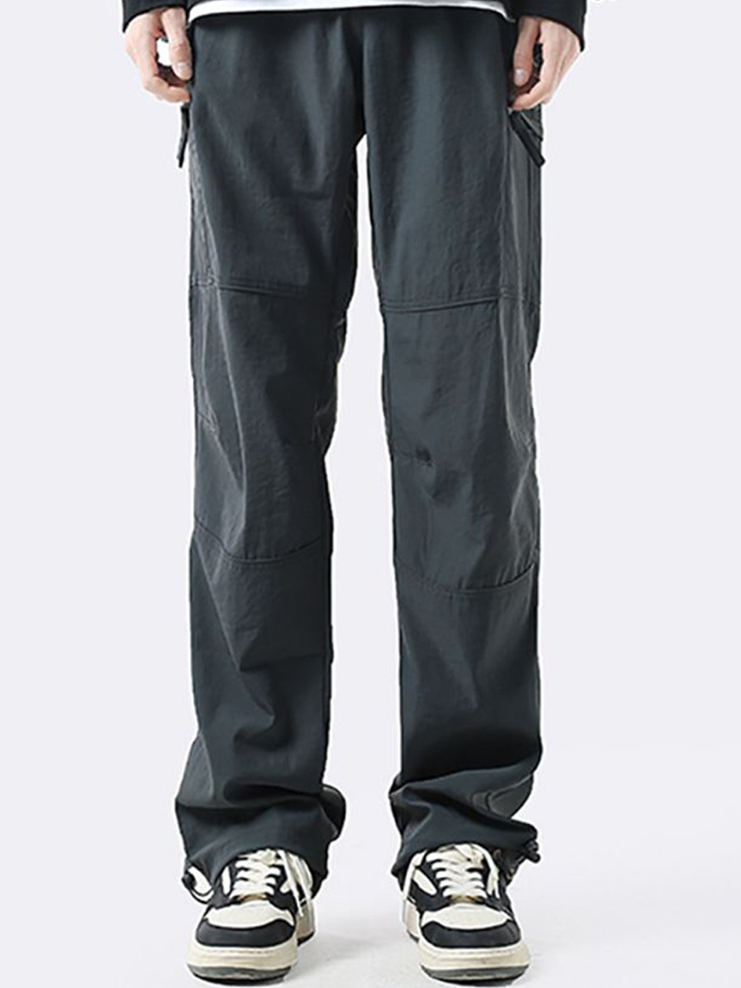 

StyleCast x Revolte Men Mid-Rise Cargos Trousers, Grey