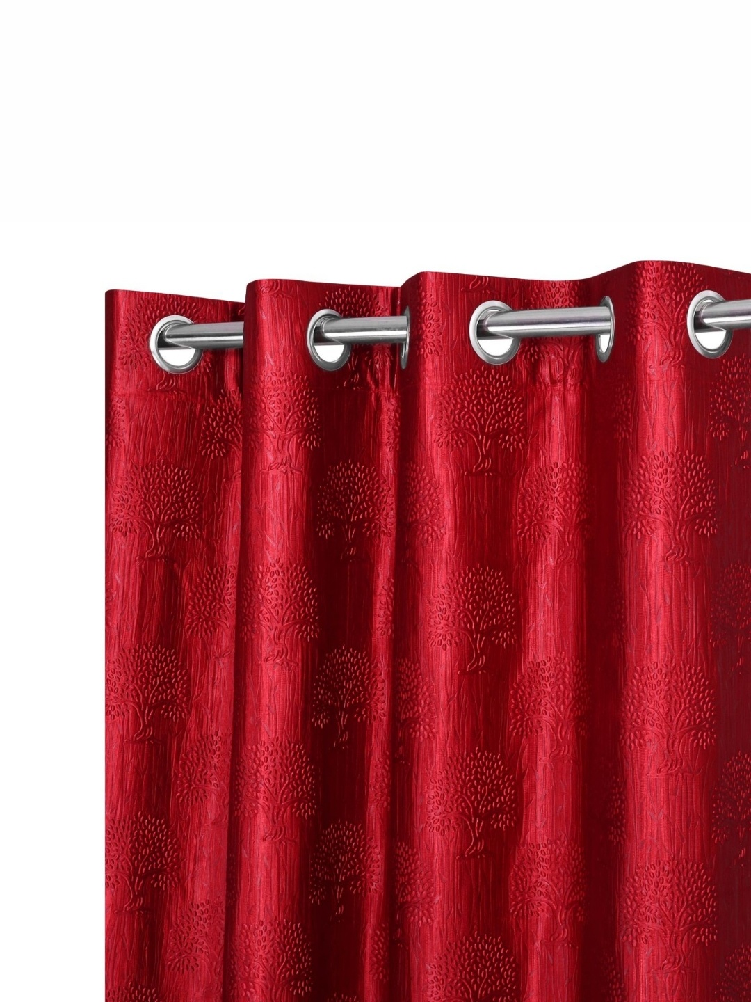 

REYANSH DECOR Maroon 2 Pieces Floral Door Curtains