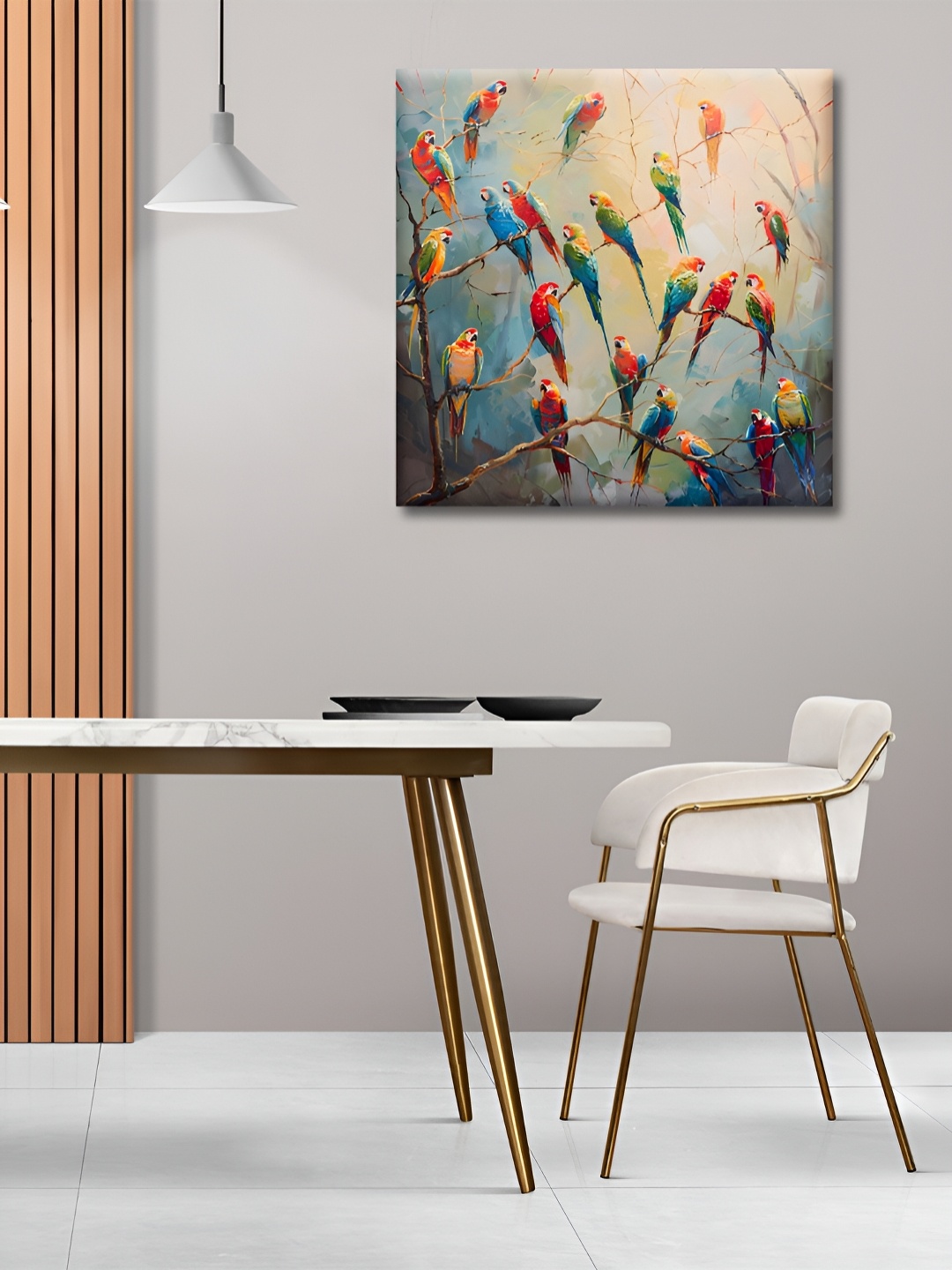 

OLIVE TREE Cream-Coloured & Blue Canvas Floral and Botanical Wall Paintings