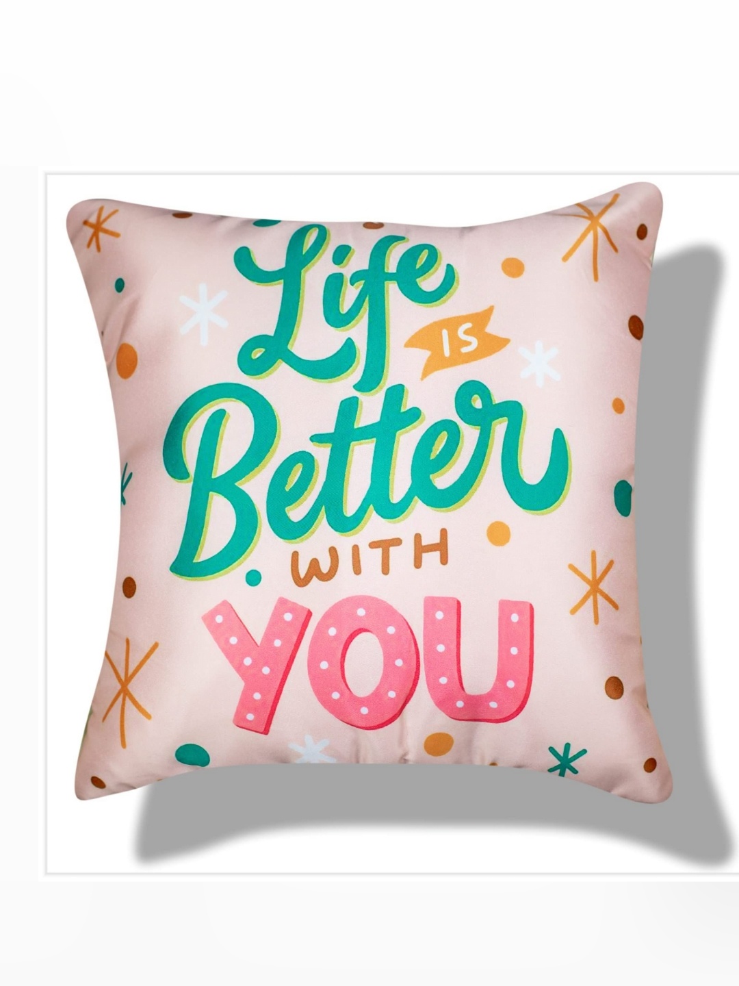 

Vendola Pink & Green Quirky Satin Square Cushion Cover