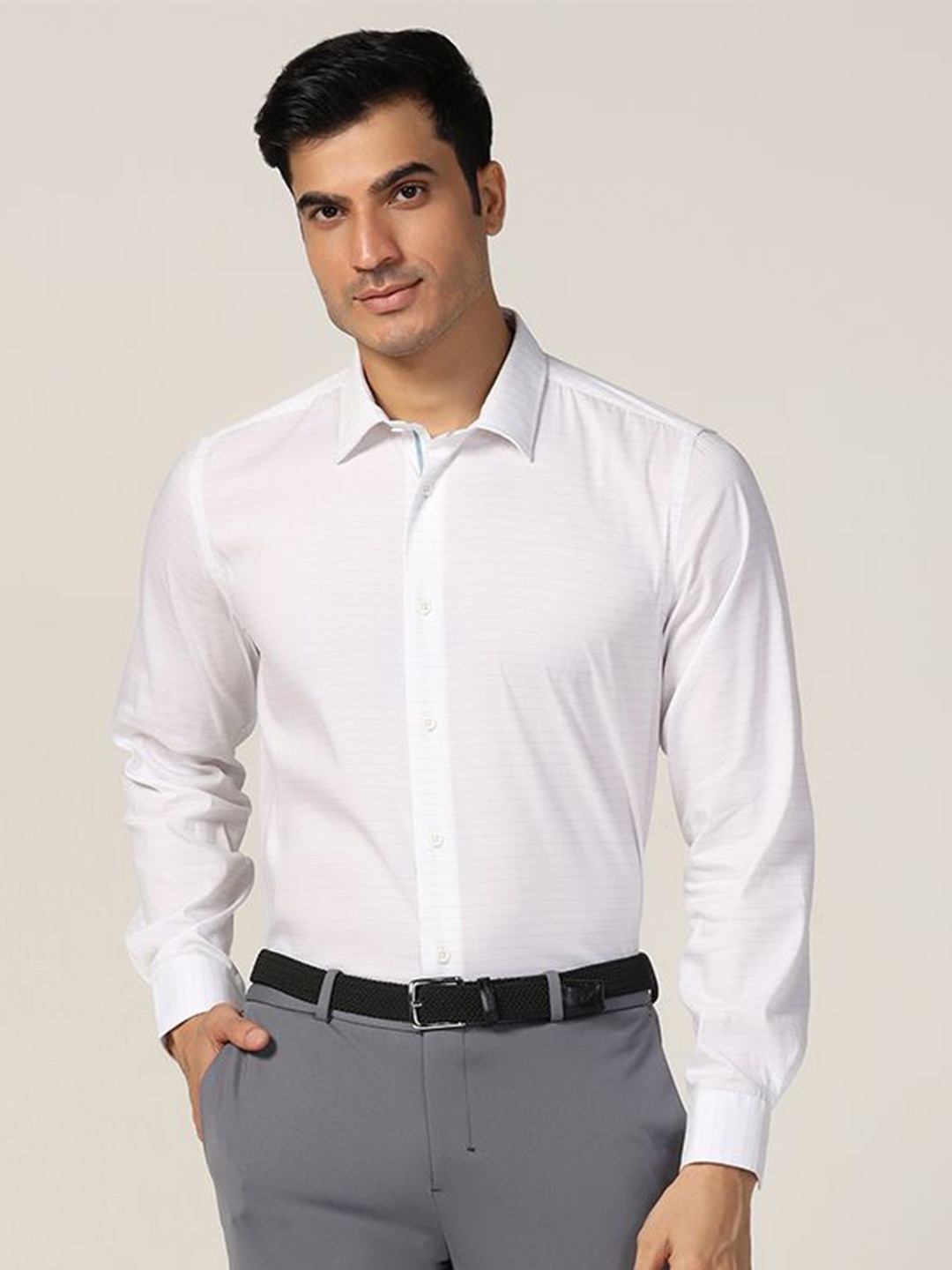 

Blackberrys Men Slim Fit Opaque Casual Shirt, White