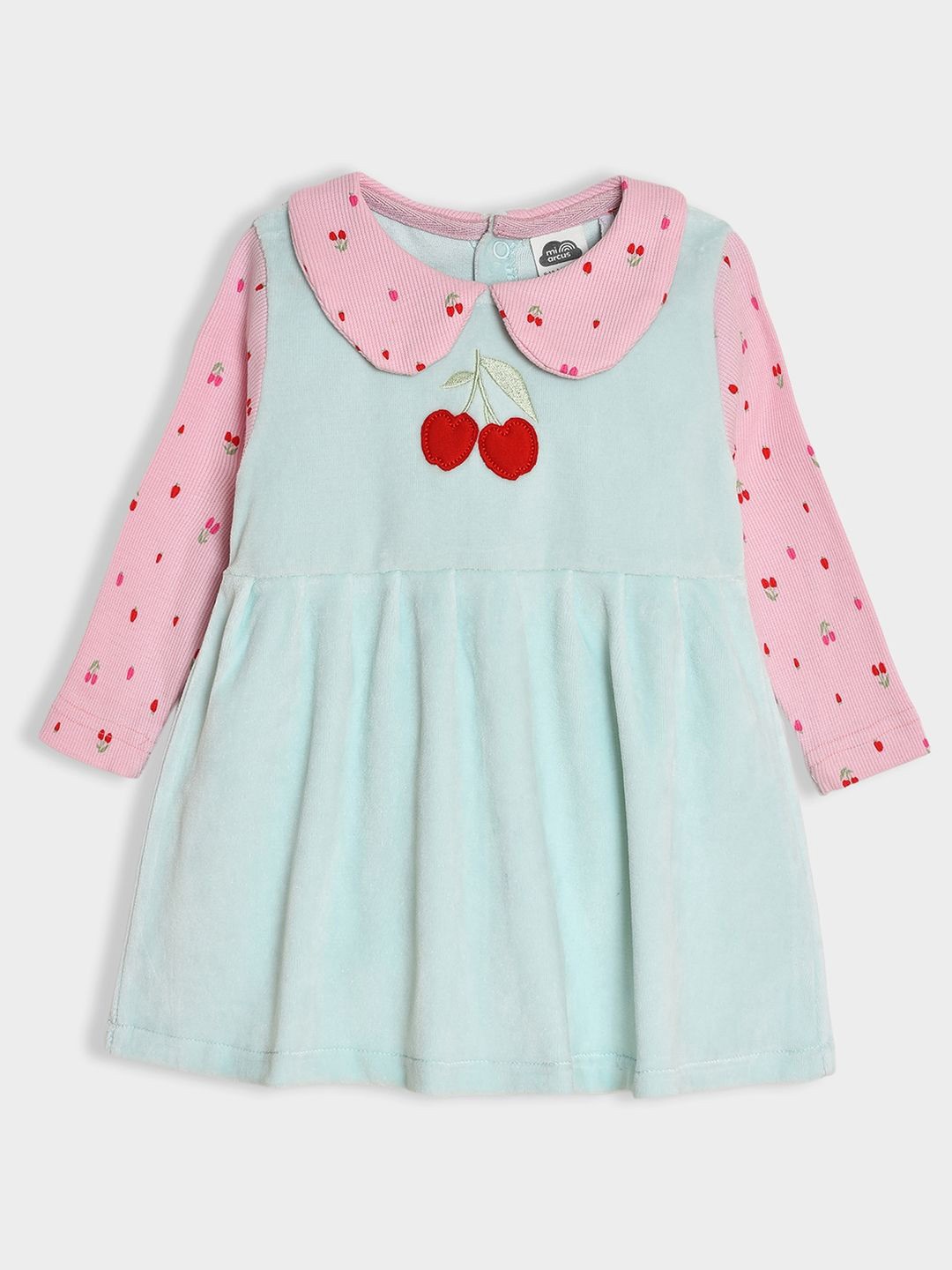 

MiArcus Girls Peter Pan Collar Fit and Flare Dress, Blue