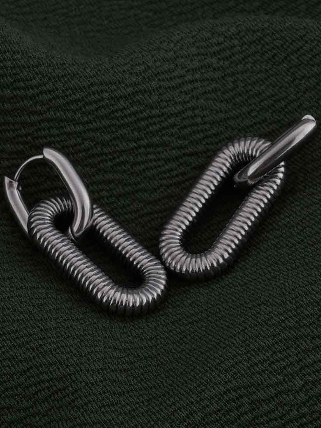 

PALMONAS Silver Plated Stainless Steel Drop Earrings
