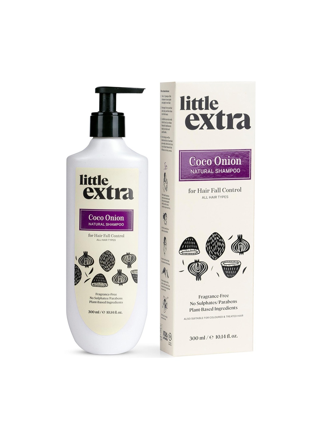 

Little Extra Coco Onion Natural Shampoo- 300ml, Off white