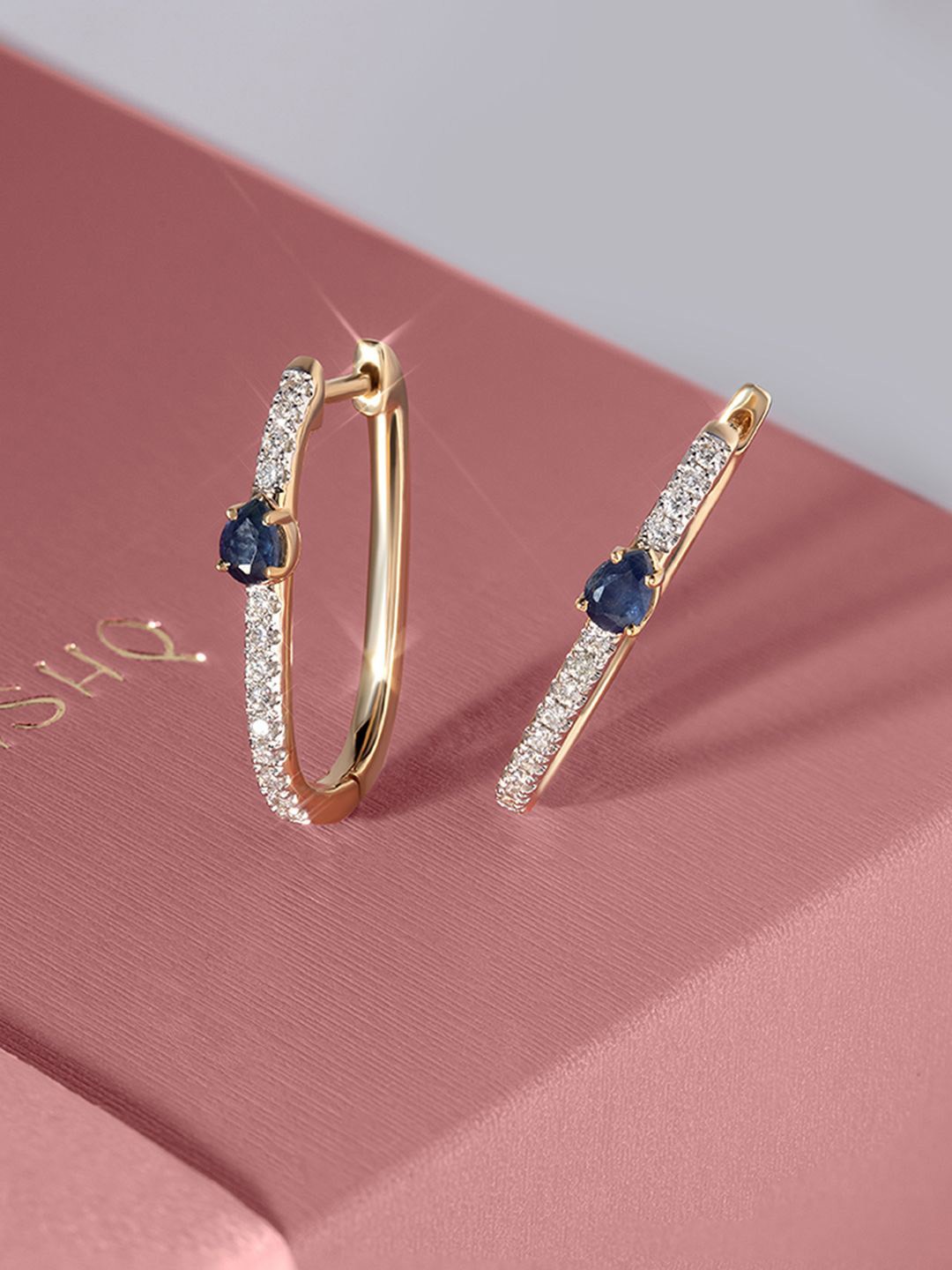 

Mia by Tanishq 14KT Diamond Hoop Earrings, Yellow