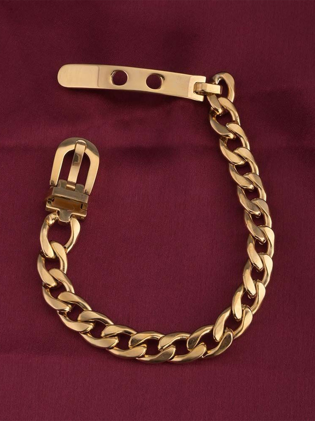 

PALMONAS Stainless Steel Gold-Plated Link Bracelet